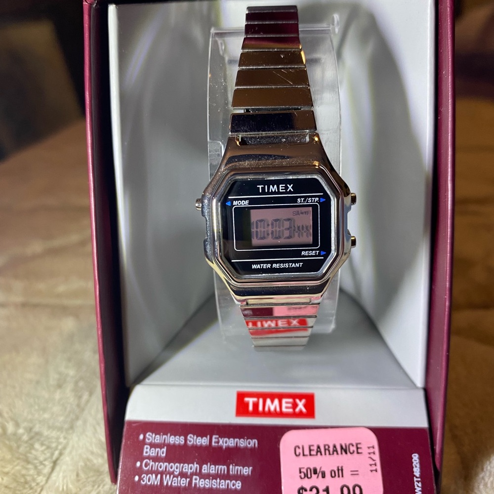 Timex Silver Stainless Steel Digital Watch